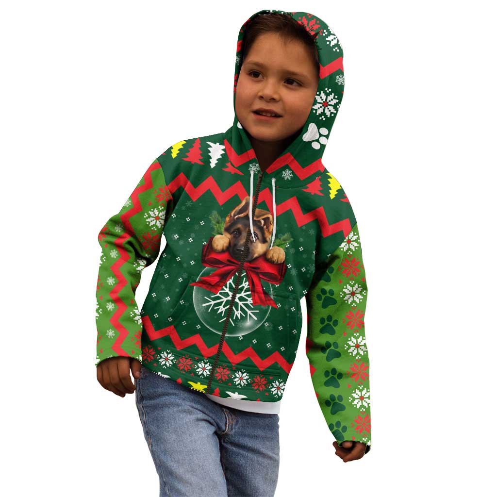 German Shepherd Ornament Christmas Kid Hoodie Xmas Holiday Patterns - Wonder Print Shop