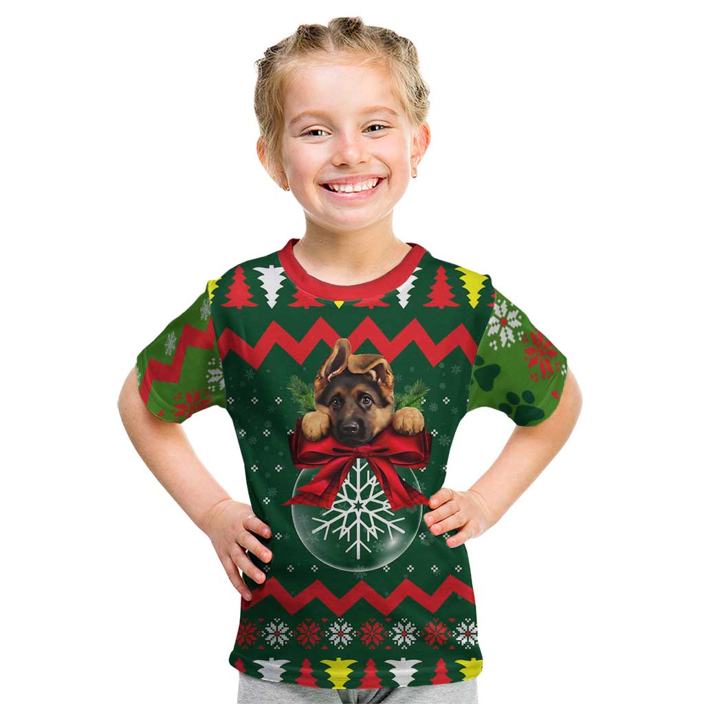 German Shepherd Ornament Christmas Kid T Shirt Xmas Holiday Patterns - Wonder Print Shop
