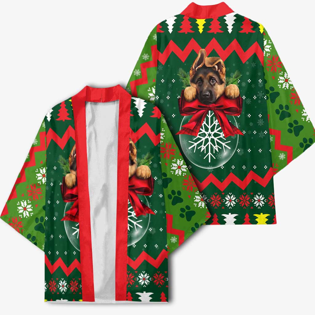 German Shepherd Ornament Christmas Kimono Xmas Holiday Patterns - Wonder Print Shop