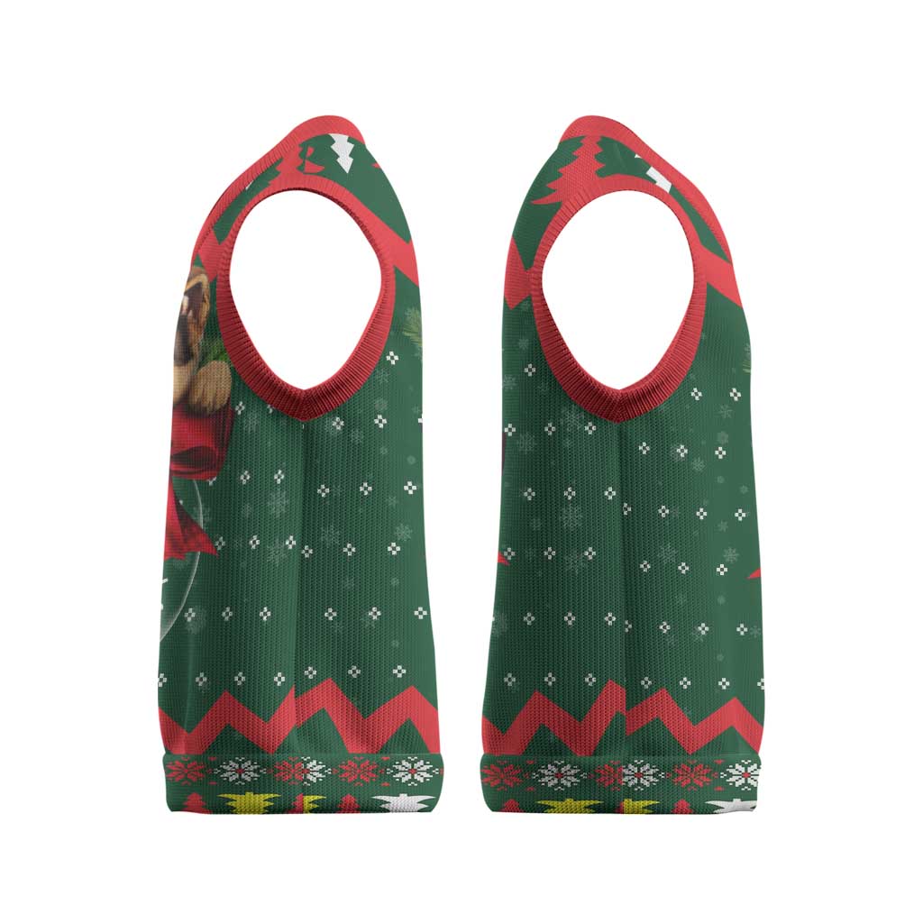 German Shepherd Ornament Christmas Knitted V-Neck Vest Xmas Holiday Patterns - Wonder Print Shop