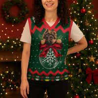 German Shepherd Ornament Christmas Knitted V-Neck Vest Xmas Holiday Patterns - Wonder Print Shop