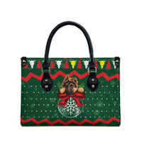 German Shepherd Ornament Christmas Leather Bag Xmas Holiday Patterns - Wonder Print Shop