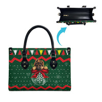 German Shepherd Ornament Christmas Leather Bag Xmas Holiday Patterns - Wonder Print Shop