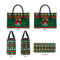 German Shepherd Ornament Christmas Leather Bag Xmas Holiday Patterns - Wonder Print Shop
