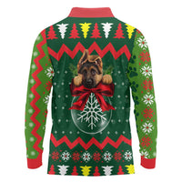German Shepherd Ornament Christmas Long Sleeve Polo Shirt Xmas Holiday Patterns - Wonder Print Shop