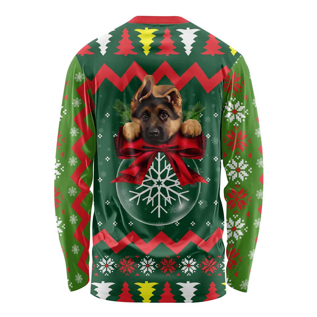 German Shepherd Ornament Christmas Long Sleeve Shirt Xmas Holiday Patterns - Wonder Print Shop
