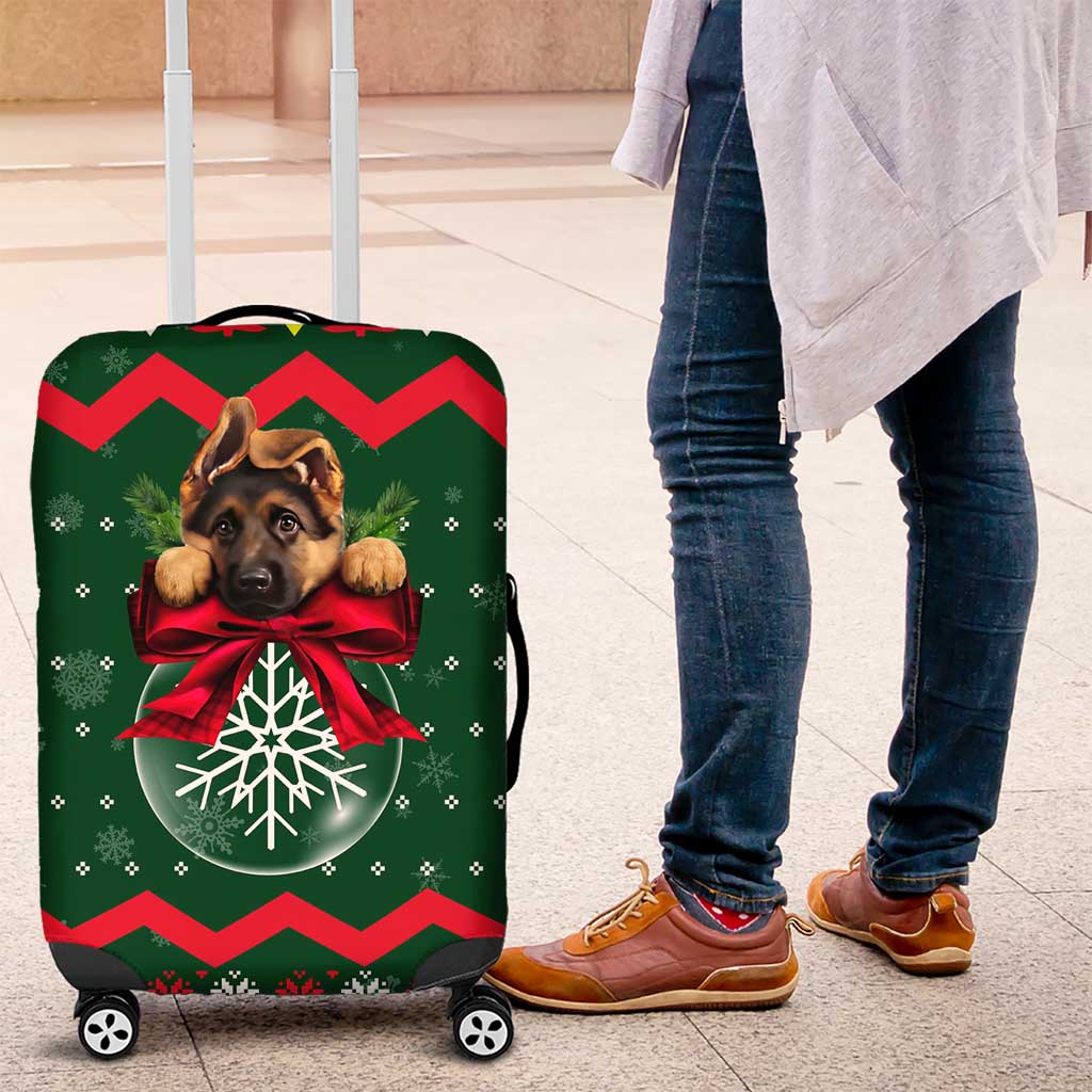 German Shepherd Ornament Christmas Luggage Cover Xmas Holiday Patterns - Wonder Print Shop