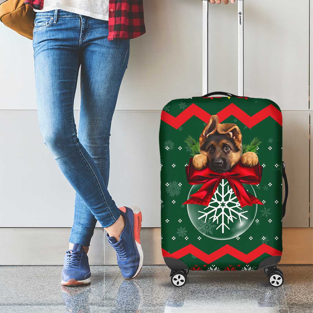 German Shepherd Ornament Christmas Luggage Cover Xmas Holiday Patterns - Wonder Print Shop