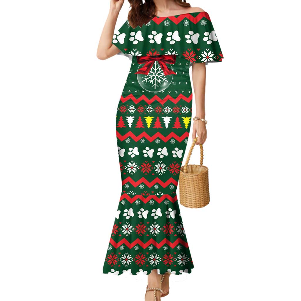 German Shepherd Ornament Christmas Mermaid Dress Xmas Holiday Patterns - Wonder Print Shop