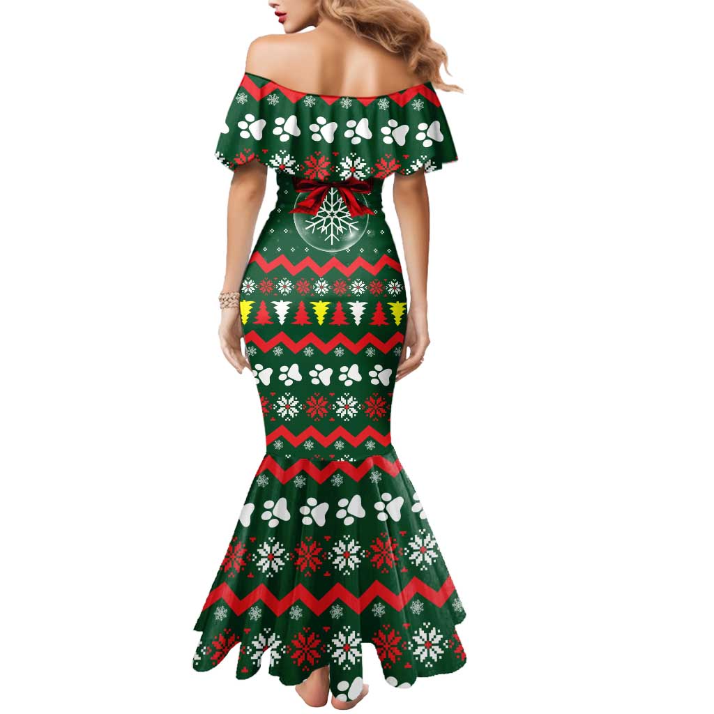 German Shepherd Ornament Christmas Mermaid Dress Xmas Holiday Patterns - Wonder Print Shop