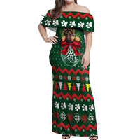 German Shepherd Ornament Christmas Off Shoulder Maxi Dress Xmas Holiday Patterns - Wonder Print Shop