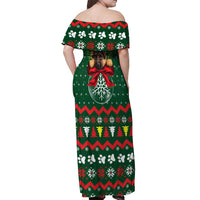 German Shepherd Ornament Christmas Off Shoulder Maxi Dress Xmas Holiday Patterns - Wonder Print Shop