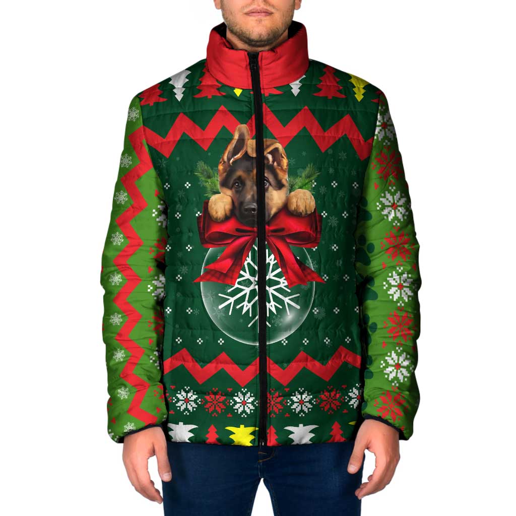 German Shepherd Ornament Christmas Padded Jacket Xmas Holiday Patterns - Wonder Print Shop