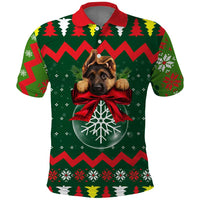 German Shepherd Ornament Christmas Polo Shirt Xmas Holiday Patterns - Wonder Print Shop