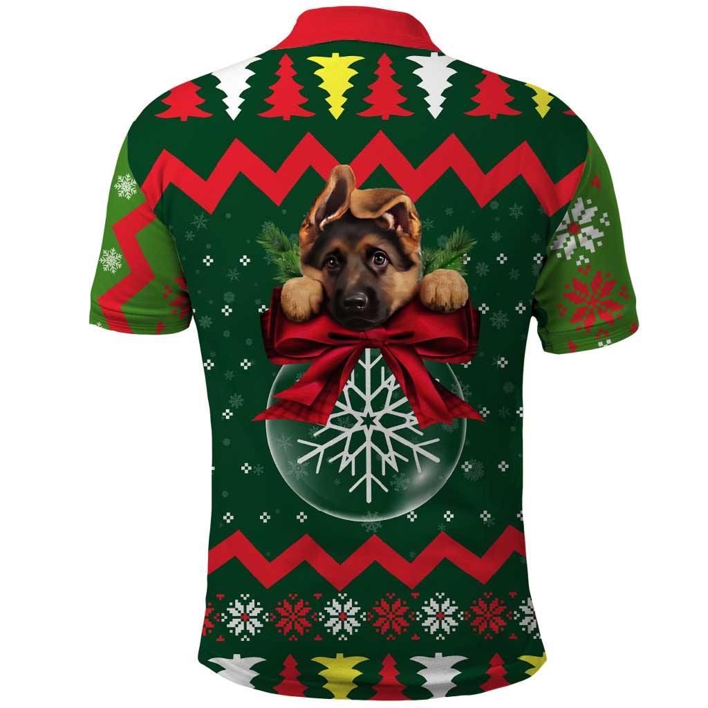 German Shepherd Ornament Christmas Polo Shirt Xmas Holiday Patterns - Wonder Print Shop
