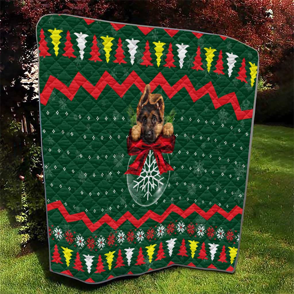 German Shepherd Ornament Christmas Quilt Xmas Holiday Patterns - Wonder Print Shop
