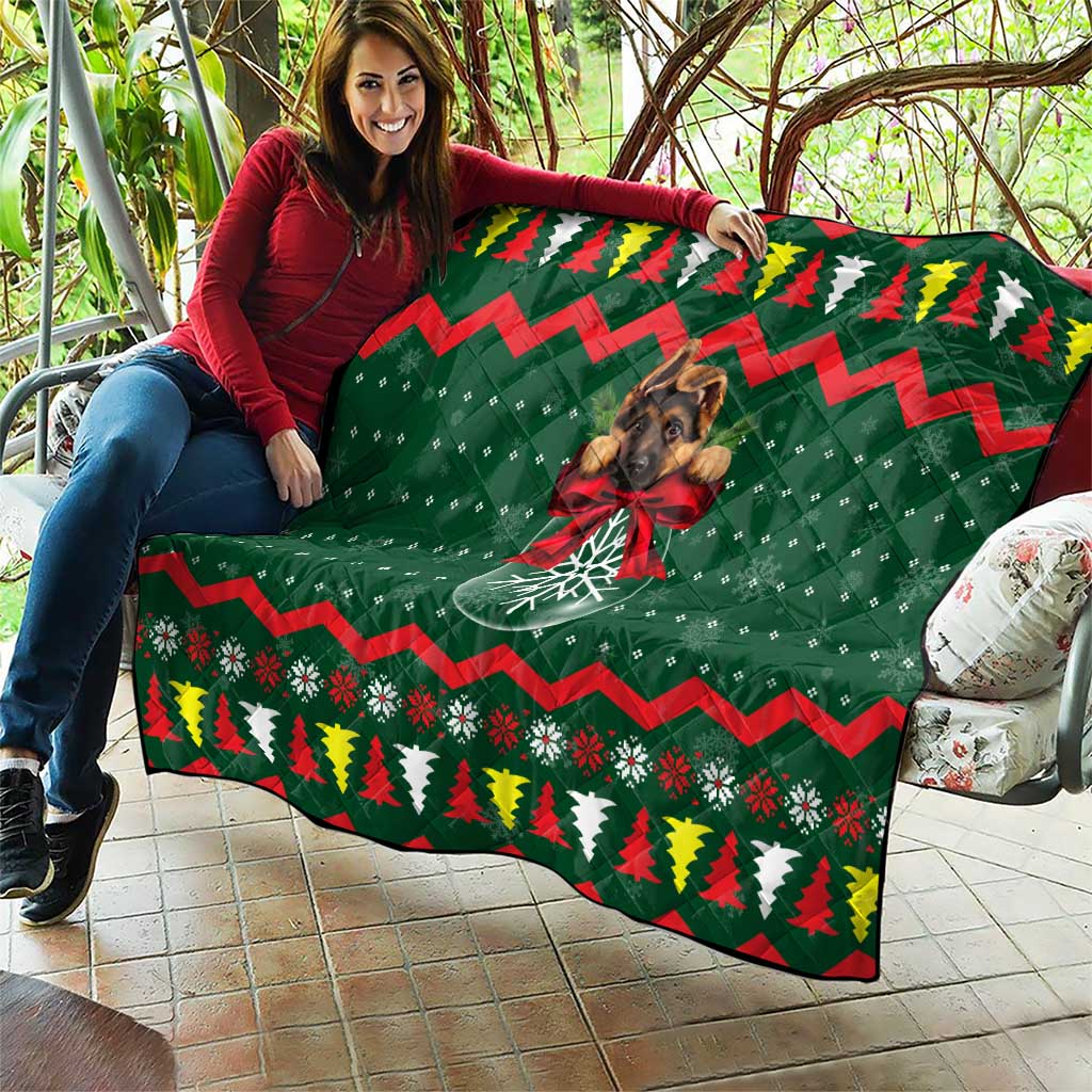 German Shepherd Ornament Christmas Quilt Xmas Holiday Patterns - Wonder Print Shop