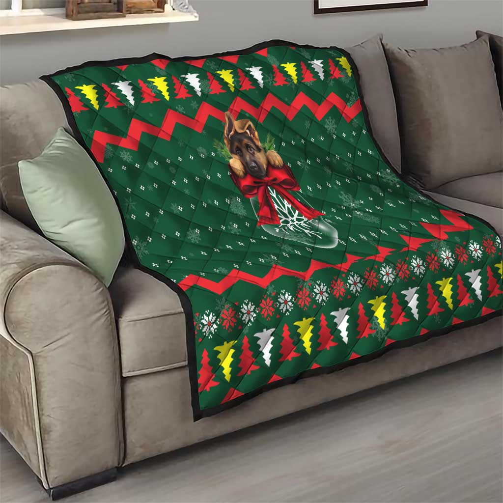 German Shepherd Ornament Christmas Quilt Xmas Holiday Patterns - Wonder Print Shop