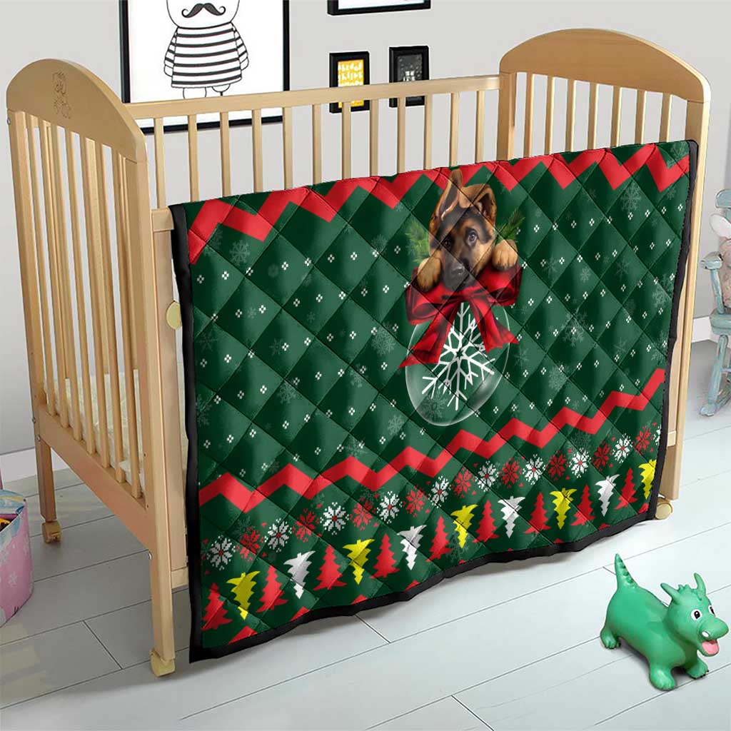 German Shepherd Ornament Christmas Quilt Xmas Holiday Patterns - Wonder Print Shop