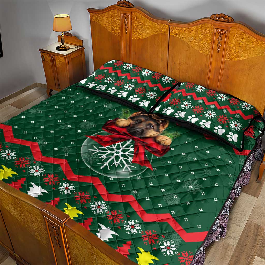 German Shepherd Ornament Christmas Quilt Bed Set Xmas Holiday Patterns - Wonder Print Shop