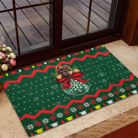 German Shepherd Ornament Christmas Rubber Doormat Xmas Holiday Patterns - Wonder Print Shop