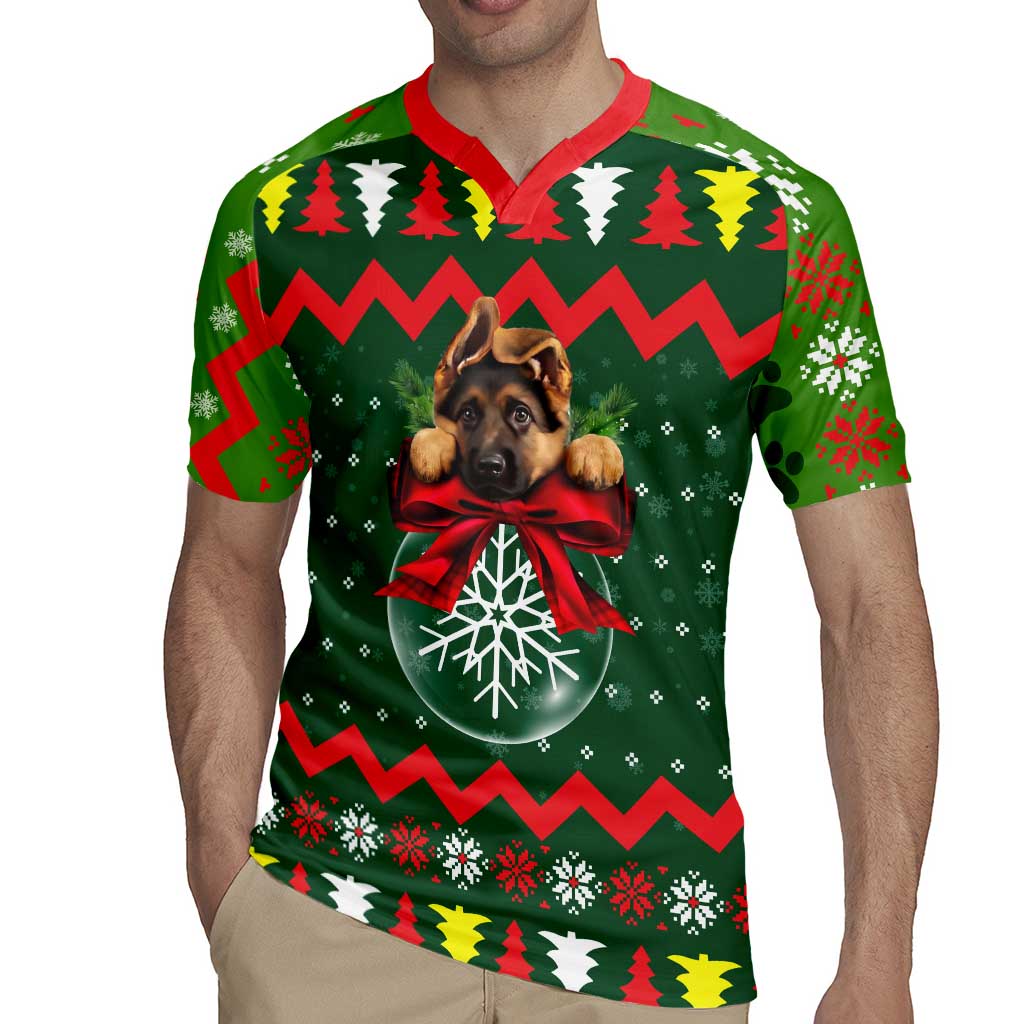 German Shepherd Ornament Christmas Rugby Jersey Xmas Holiday Patterns - Wonder Print Shop
