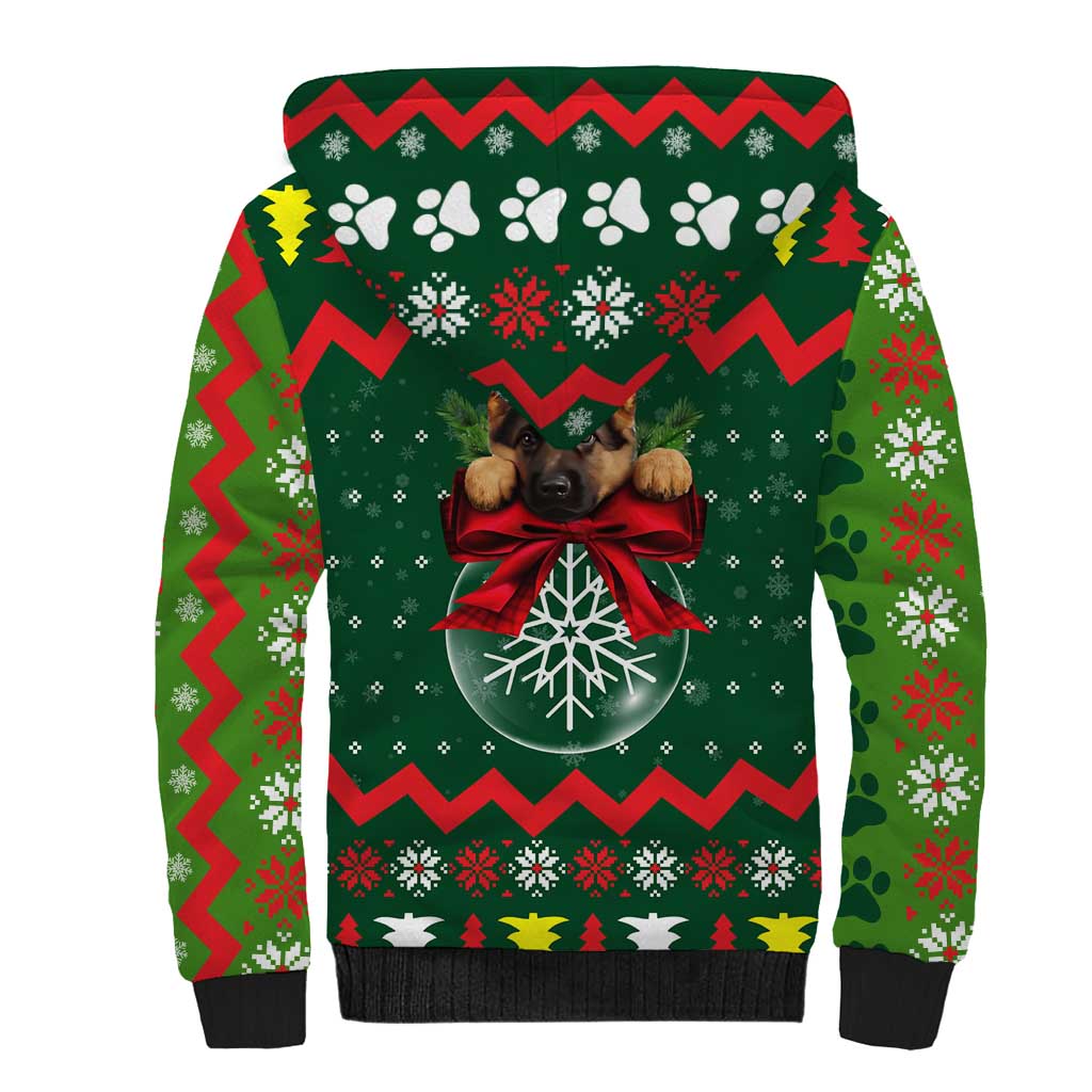 German Shepherd Ornament Christmas Sherpa Hoodie Xmas Holiday Patterns - Wonder Print Shop