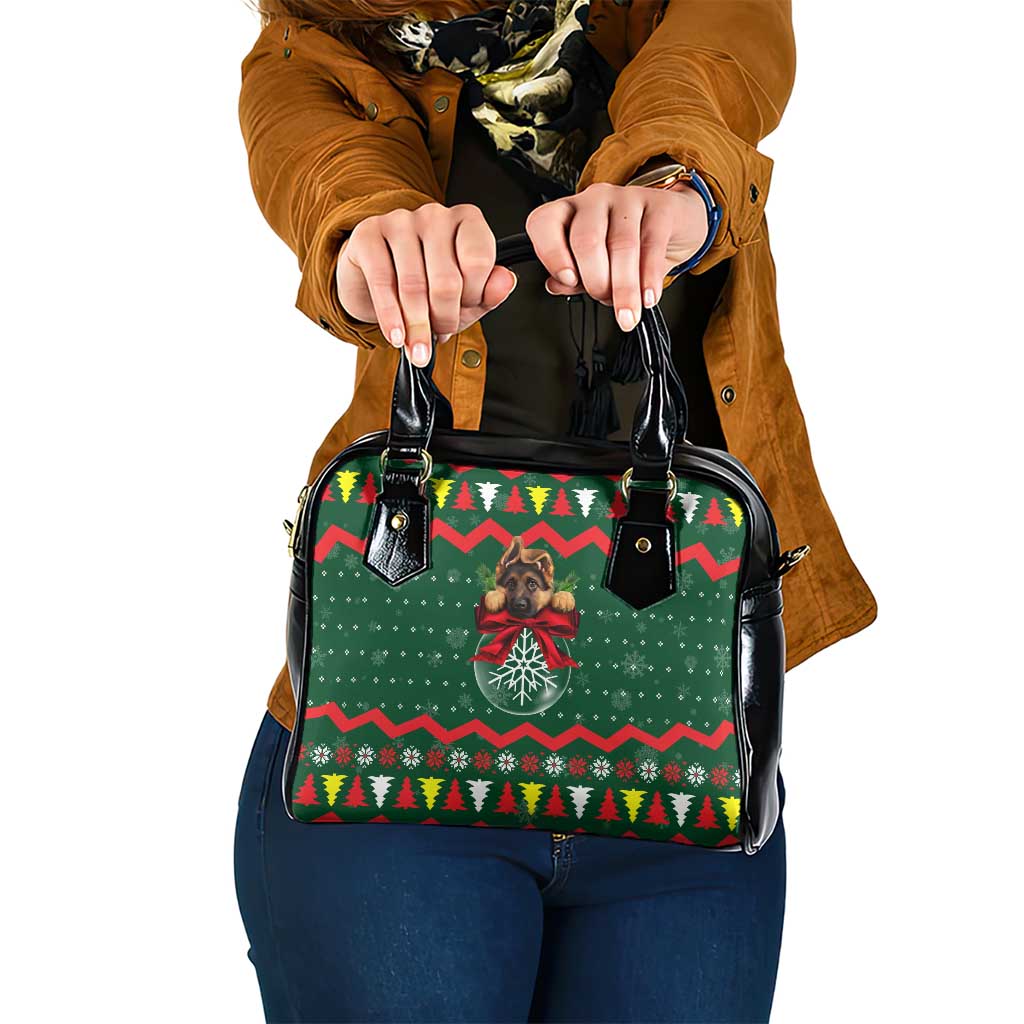 German Shepherd Ornament Christmas Shoulder Handbag Xmas Holiday Patterns - Wonder Print Shop