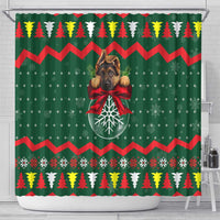 German Shepherd Ornament Christmas Shower Curtain Xmas Holiday Patterns - Wonder Print Shop