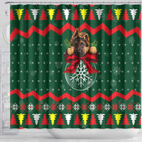 German Shepherd Ornament Christmas Shower Curtain Xmas Holiday Patterns - Wonder Print Shop