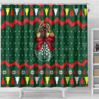 German Shepherd Ornament Christmas Shower Curtain Xmas Holiday Patterns - Wonder Print Shop