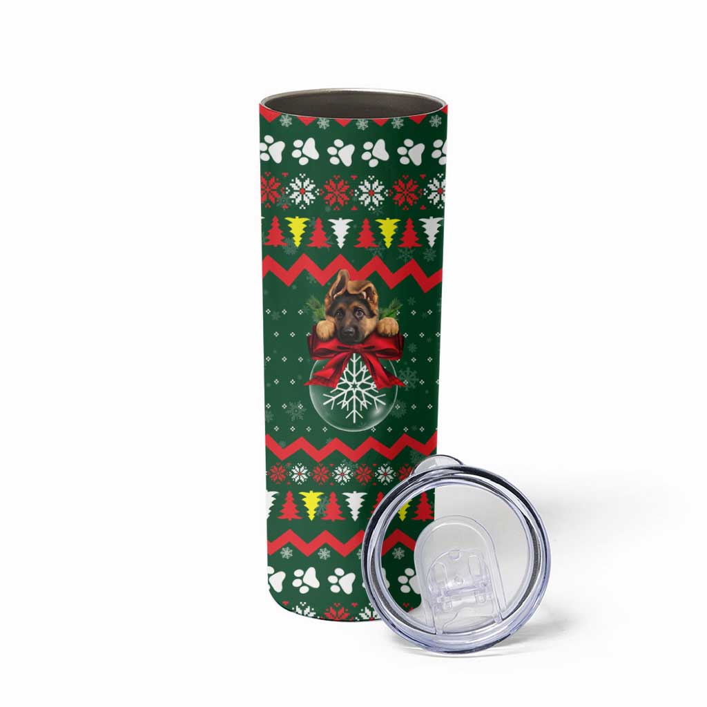 German Shepherd Ornament Christmas Skinny Tumbler Xmas Holiday Patterns - Wonder Print Shop