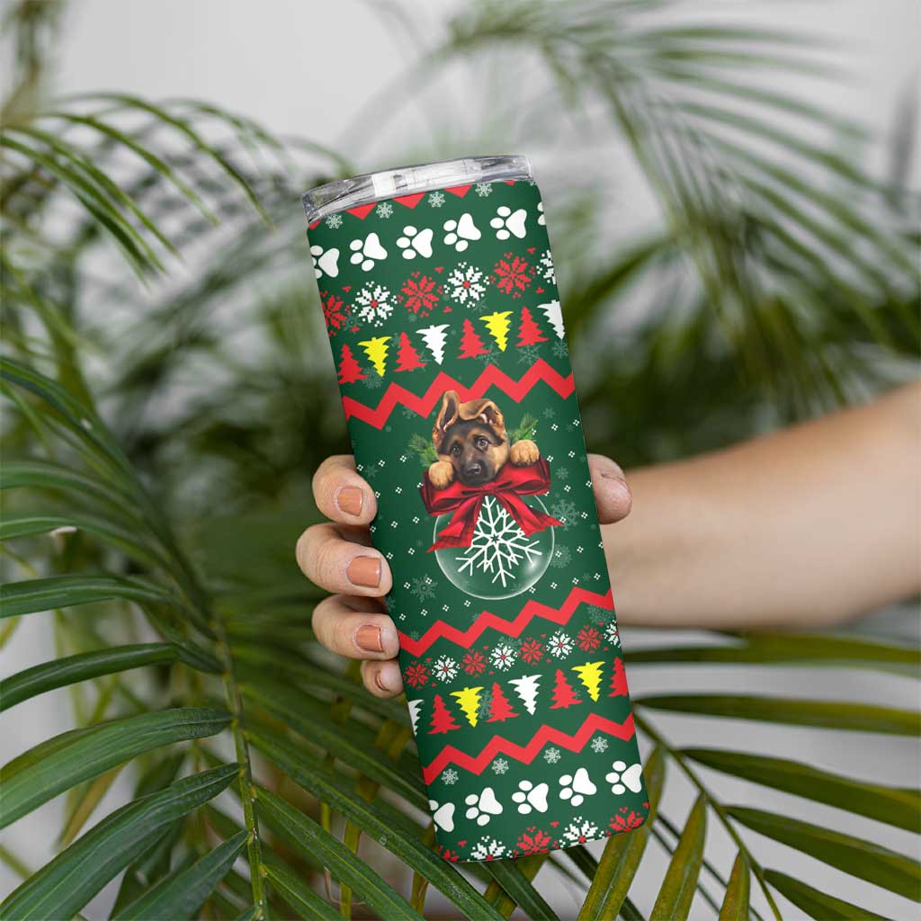 German Shepherd Ornament Christmas Skinny Tumbler Xmas Holiday Patterns - Wonder Print Shop