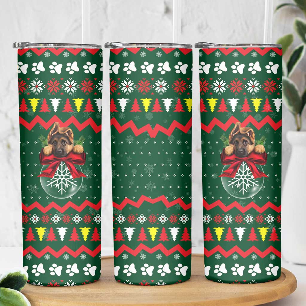 German Shepherd Ornament Christmas Skinny Tumbler Xmas Holiday Patterns - Wonder Print Shop
