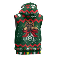 German Shepherd Ornament Christmas Sleeveless Hoodie Xmas Holiday Patterns - Wonder Print Shop
