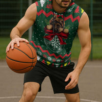 German Shepherd Ornament Christmas Sleeveless Hoodie Xmas Holiday Patterns - Wonder Print Shop