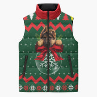 German Shepherd Ornament Christmas Sleeveless Puffer Jacket Xmas Holiday Patterns - Wonder Print Shop