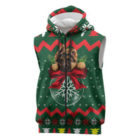 German Shepherd Ornament Christmas Sleeveless Zip Hoodie Xmas Holiday Patterns - Wonder Print Shop