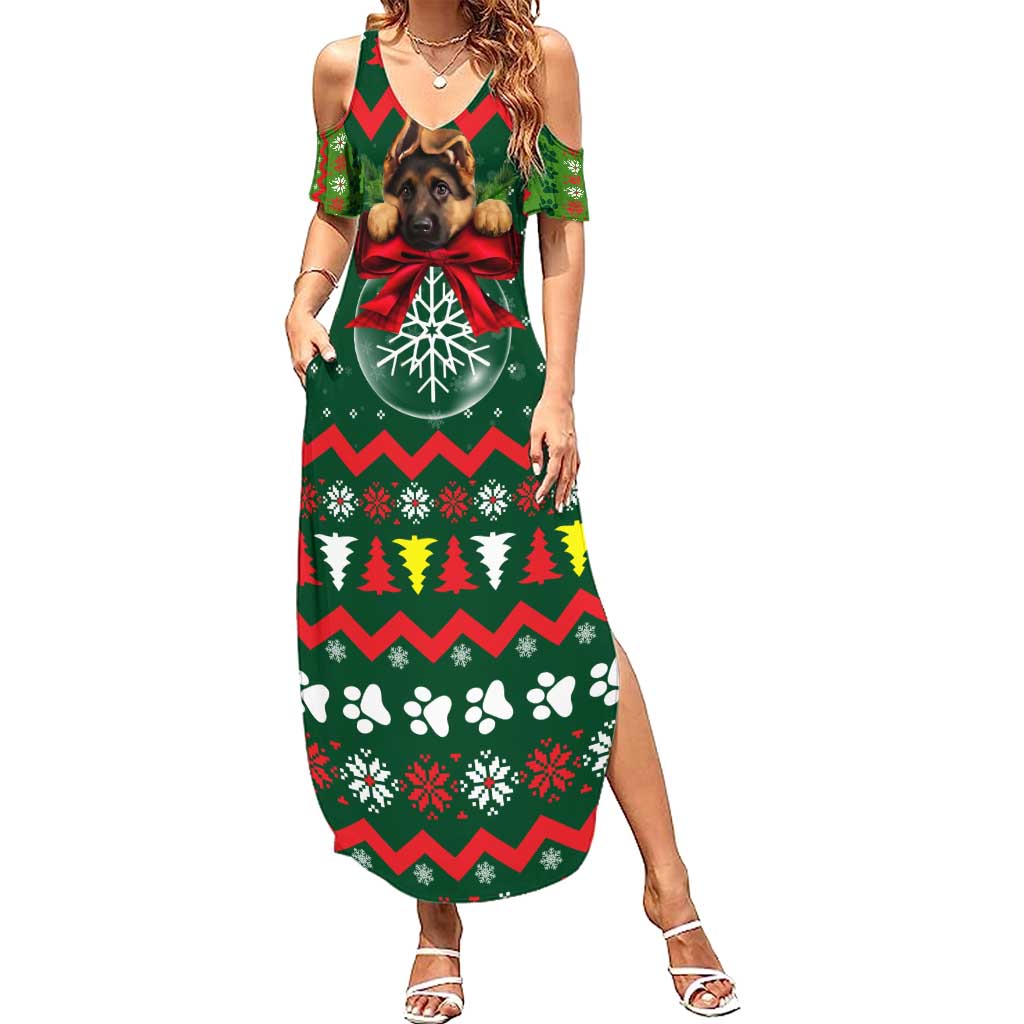 German Shepherd Ornament Christmas Summer Maxi Dress Xmas Holiday Patterns - Wonder Print Shop