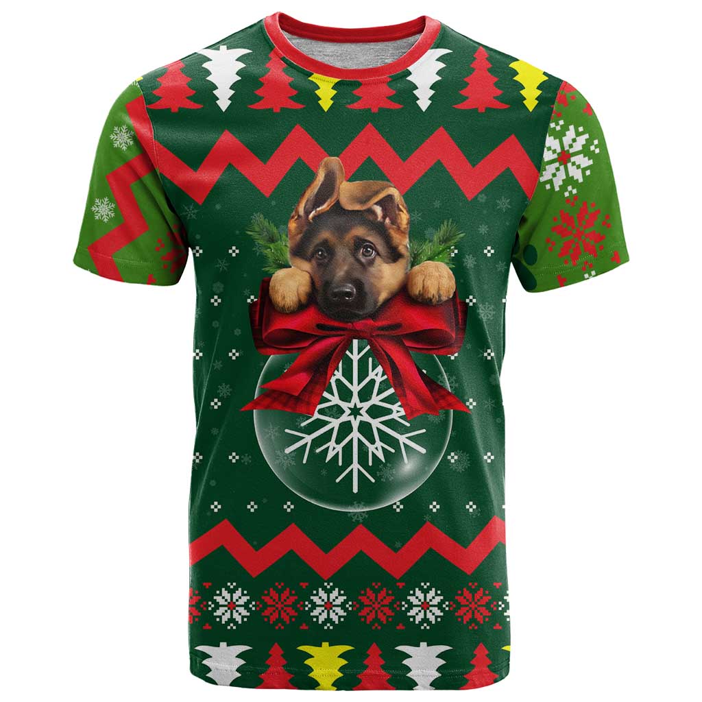 German Shepherd Ornament Christmas T Shirt Xmas Holiday Patterns - Wonder Print Shop