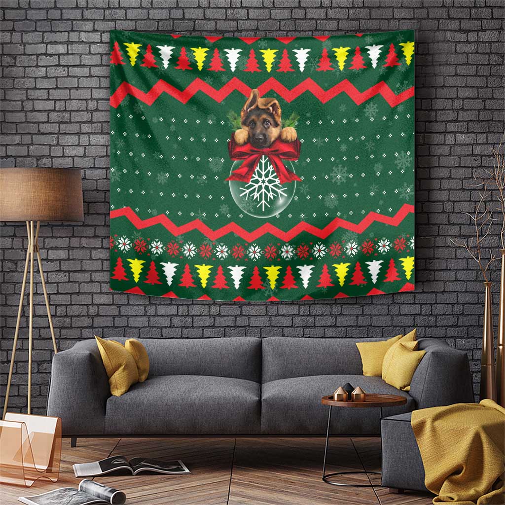 German Shepherd Ornament Christmas Tapestry Xmas Holiday Patterns - Wonder Print Shop