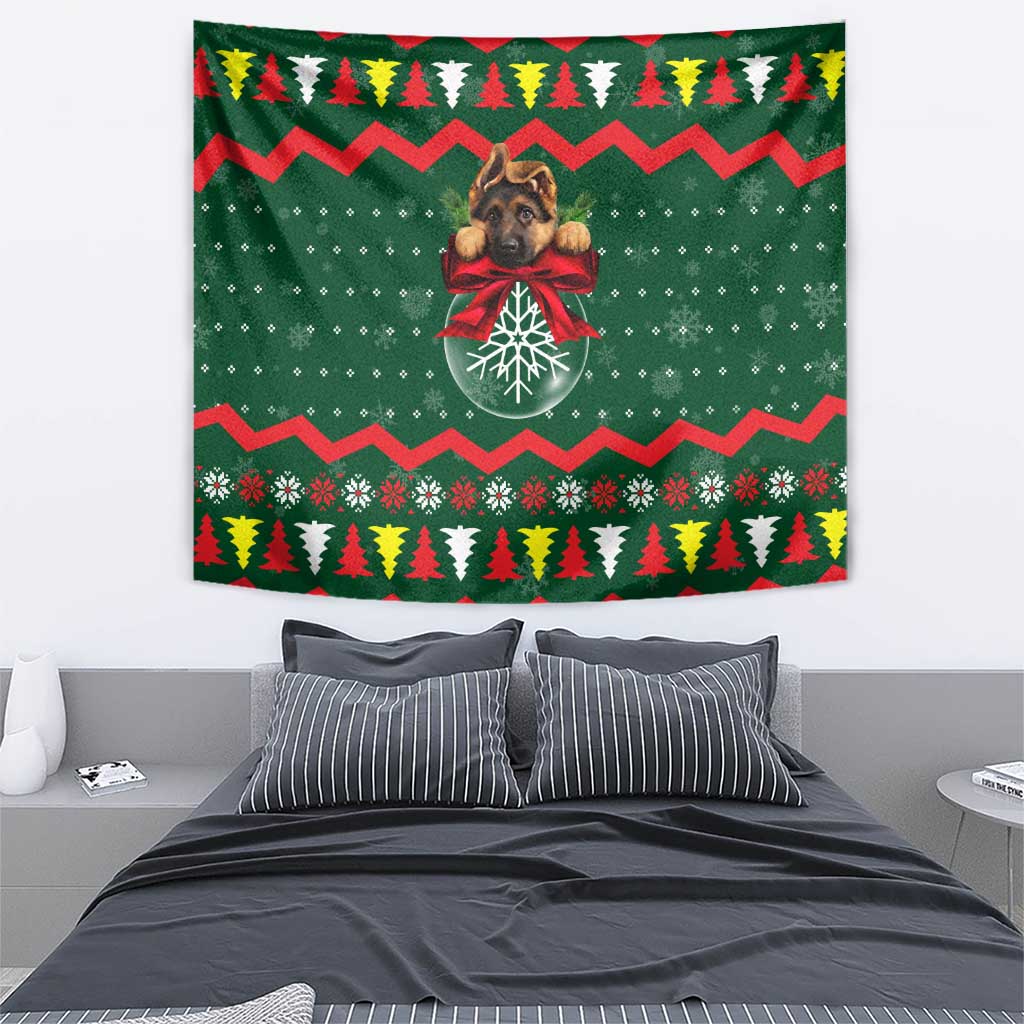 German Shepherd Ornament Christmas Tapestry Xmas Holiday Patterns - Wonder Print Shop