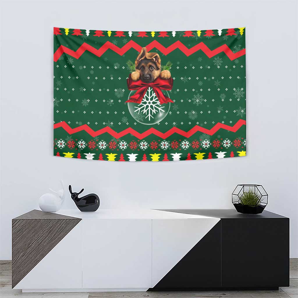 German Shepherd Ornament Christmas Tapestry Xmas Holiday Patterns - Wonder Print Shop