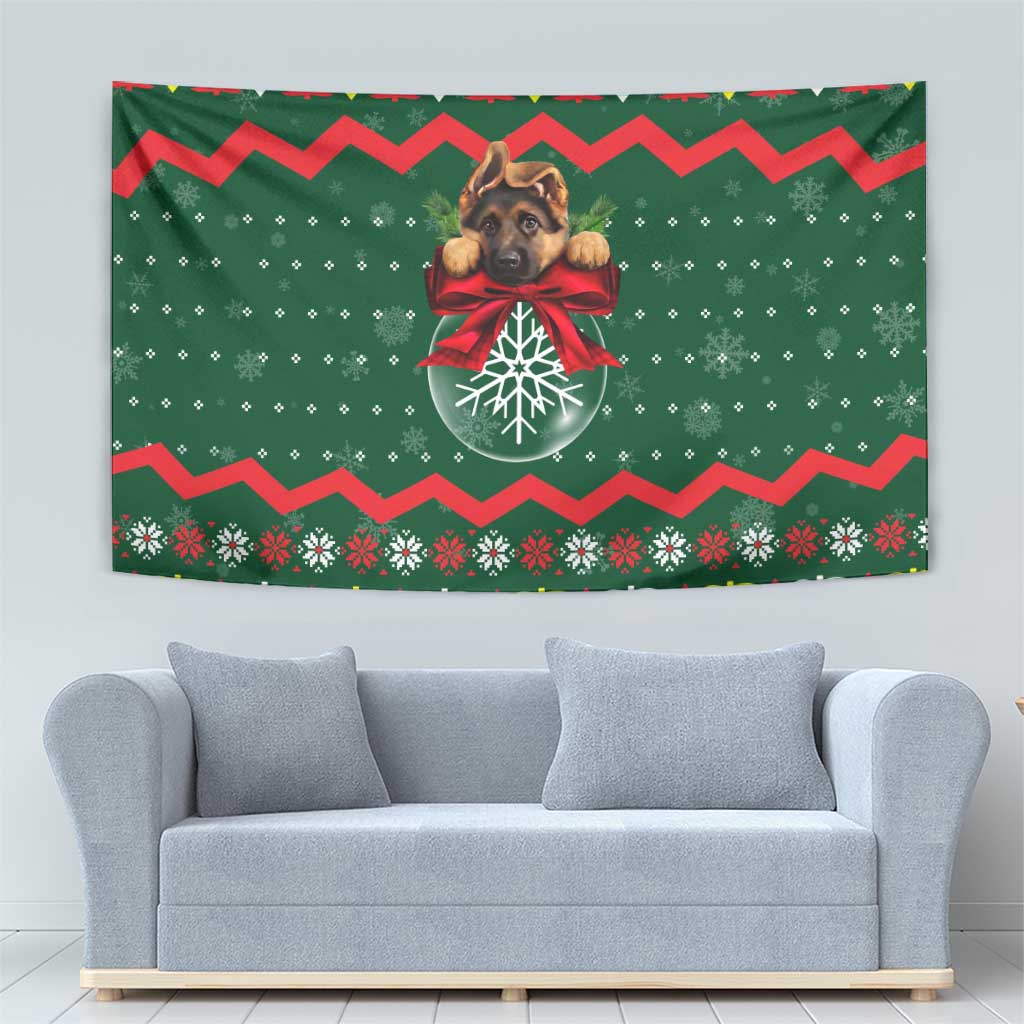 German Shepherd Ornament Christmas Tapestry Xmas Holiday Patterns - Wonder Print Shop
