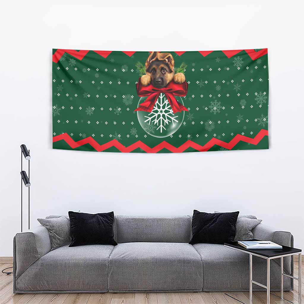 German Shepherd Ornament Christmas Tapestry Xmas Holiday Patterns - Wonder Print Shop