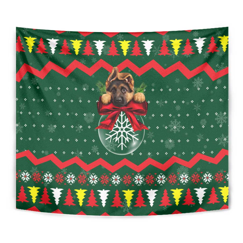 German Shepherd Ornament Christmas Tapestry Xmas Holiday Patterns - Wonder Print Shop