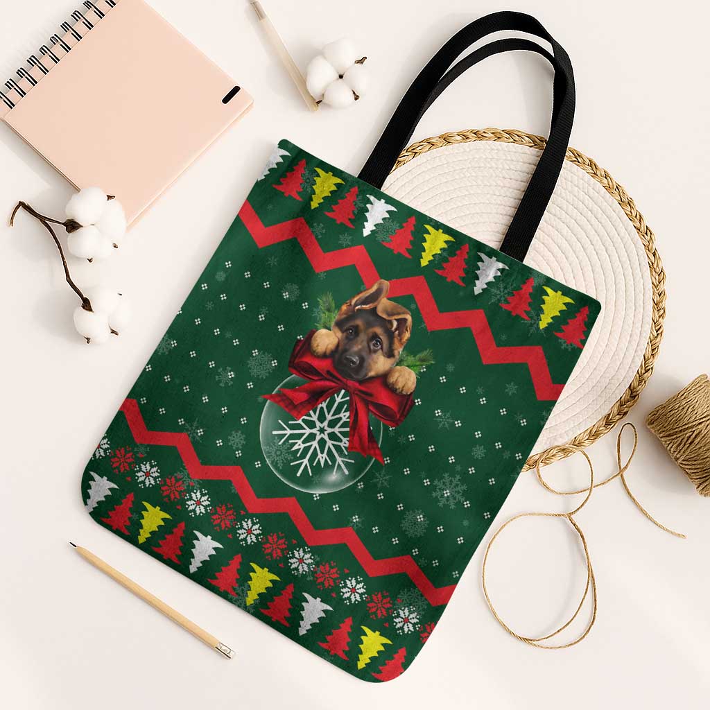 German Shepherd Ornament Christmas Tote Bag Xmas Holiday Patterns - Wonder Print Shop