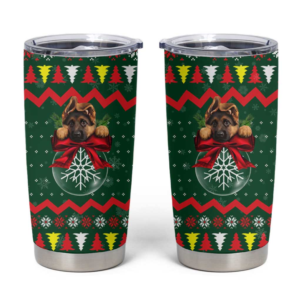 German Shepherd Ornament Christmas Tumbler Cup Xmas Holiday Patterns - Wonder Print Shop