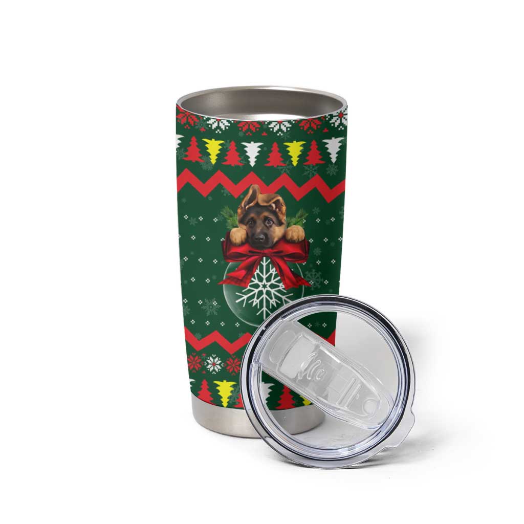 German Shepherd Ornament Christmas Tumbler Cup Xmas Holiday Patterns - Wonder Print Shop