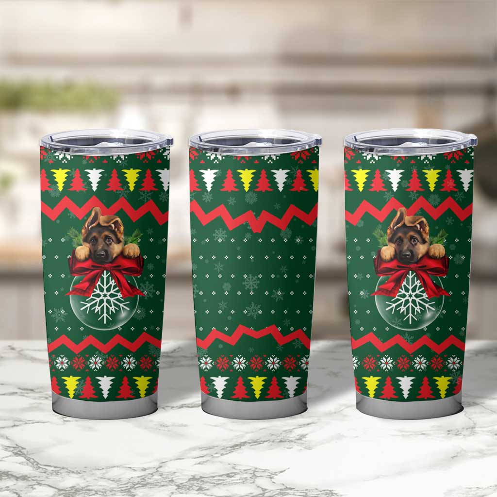 German Shepherd Ornament Christmas Tumbler Cup Xmas Holiday Patterns - Wonder Print Shop